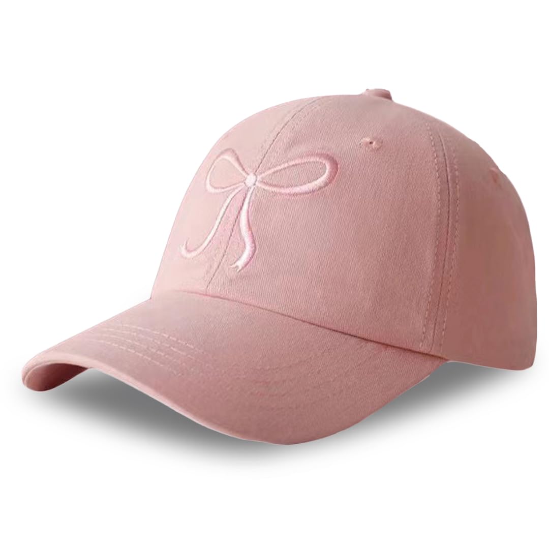 Womens Bowknot Embroidered Trucker Hat Trendy Mesh Baseball Cap Adjustable Snapback Cap Summer Girls Rope Hat