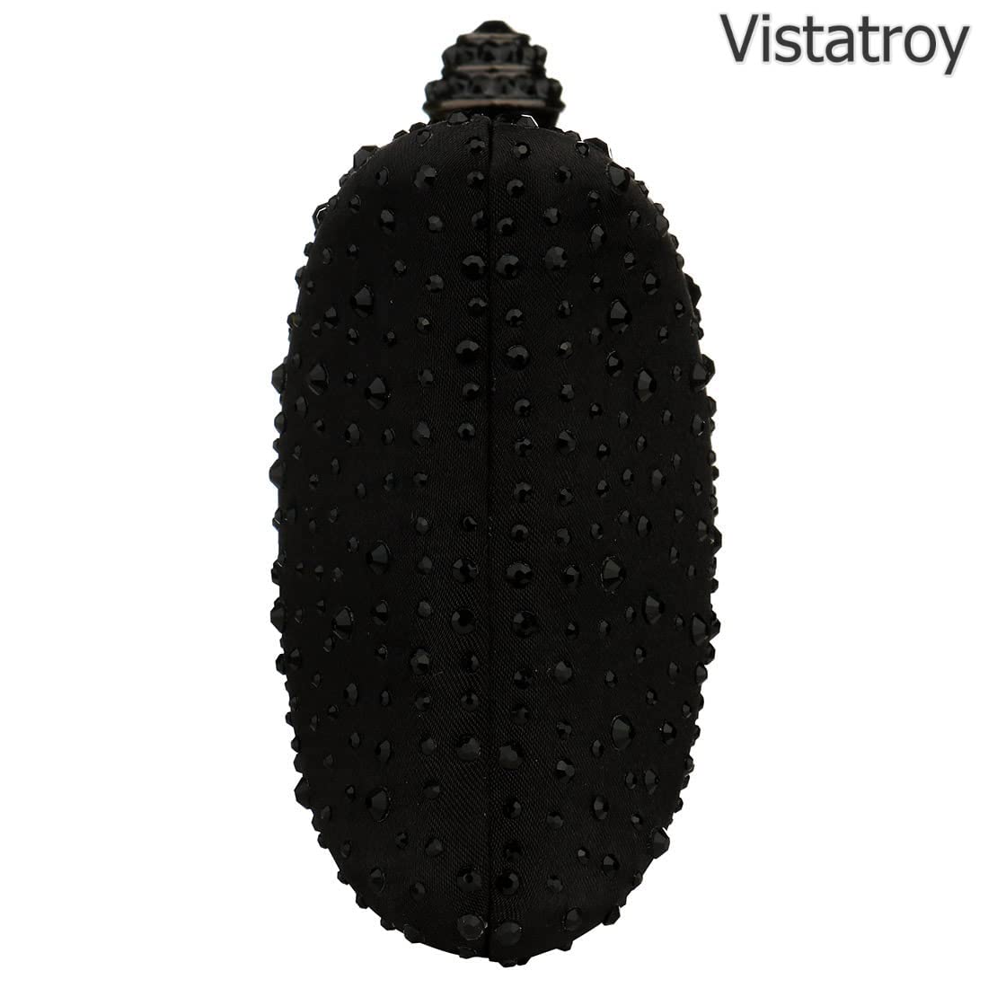 Vistatroy Women's Evening Bag Sparkling Rhinestone Wedding Evening Party Clutch Handbag Purse Chain Shoulder Crossbody Bag (Black)