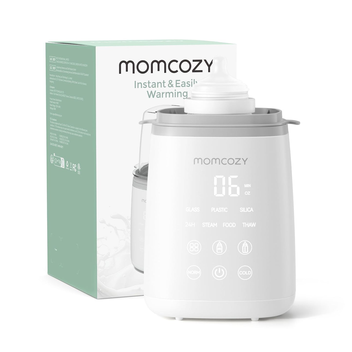 Momcozy Bottle Warmer, Fast Bottle Warmers for All Bottles with Timer, Accurate Temperature Control and Automatic Shut-Off, Multifunctional Bottle Warmer for Breastmilk