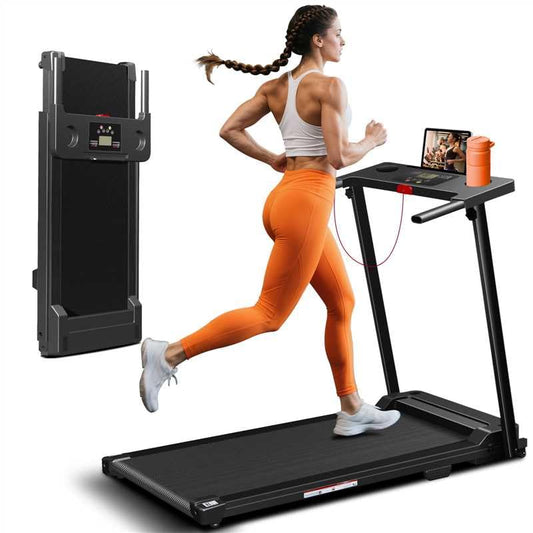ApexNexus Treadmill with Handles, Portable Small Treadmills for Home and Office, 3.0HP Folding Walking Pad with 300 lbs Capacity, Cup Holder, LED Display and 12 Preset Programs