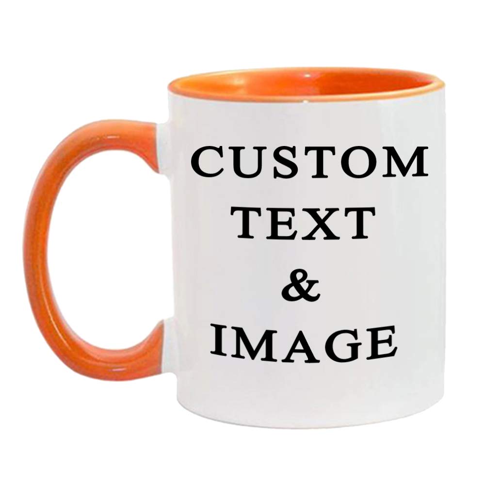 Customized Photo Mug with Personalized Text Upload Your Image with Different Designs, 11 ounces
