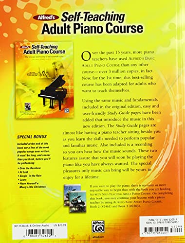 Alfred's Self-Teaching Adult Piano Course: The new, easy and fun way to teach yourself to play, Book & Online Audio
