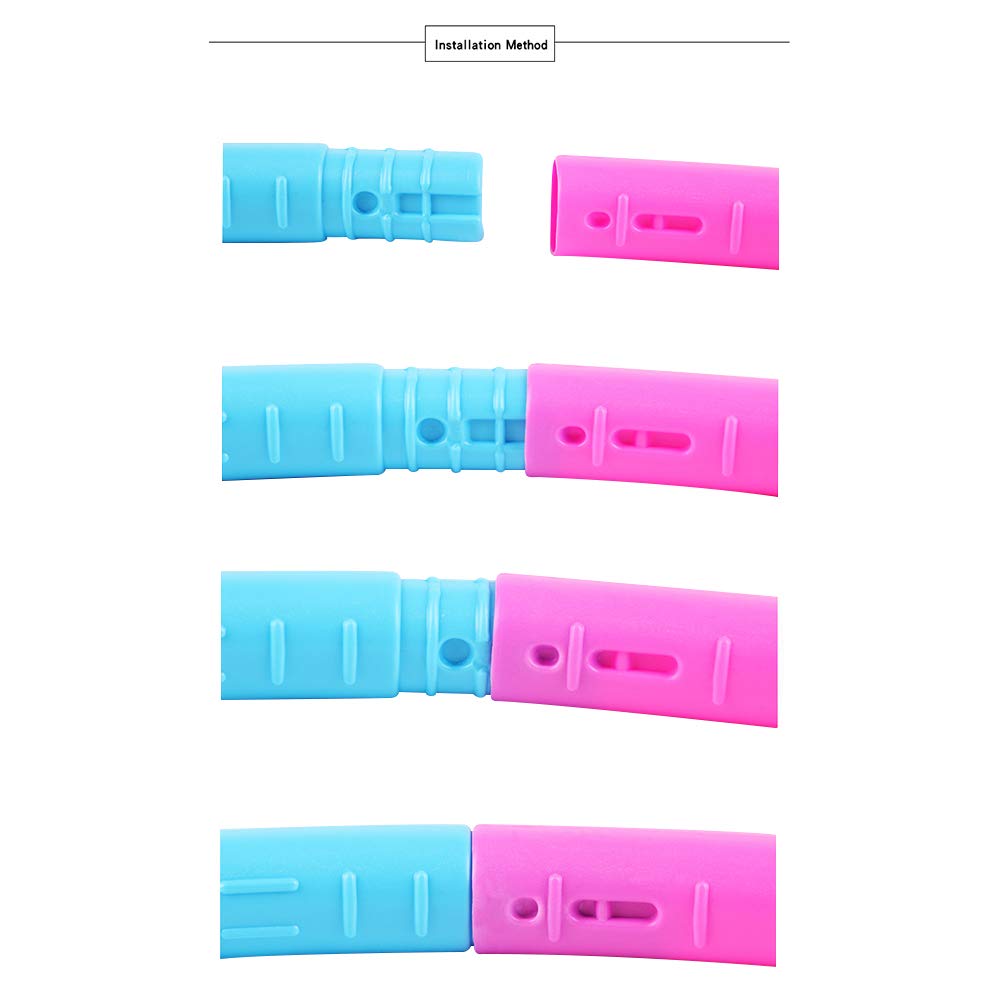 Blue Adjustable Jump Rope and Detachable Hula Hoop for Kids, Teens and Adults - Adjustable Jump Rope up to 9 Feet - Hoola Hoop Adjustable 24 Inches to 28 inches Diameter