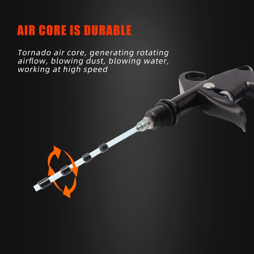 SPTA Car Cleaning Gun, Car Blow Gun Trumpet Head High Pressure Dryer Blow Gun, Car Cleaning Air Gun Kit, Vortex Air Cleaning Tool for Quickly Blasts Dirt and Dust from Surface