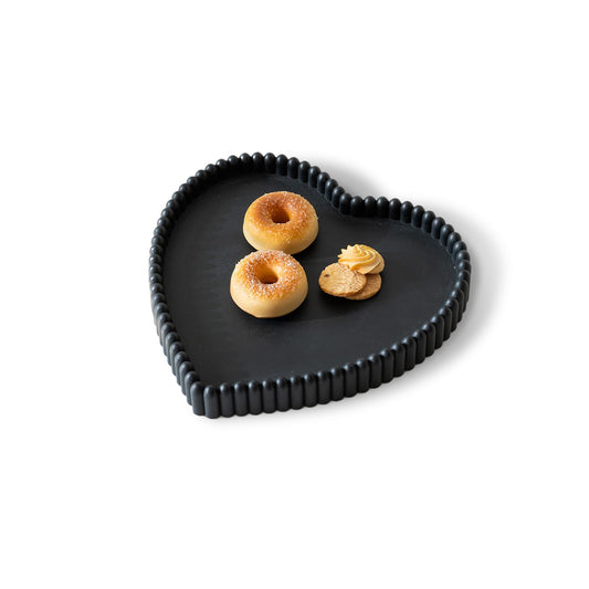 Coffee Table Tray, Home Decor Heart Shaped Tray, Concrete Black Coffee Table Decor Trays, Serving Decorative Trays for Dining Table