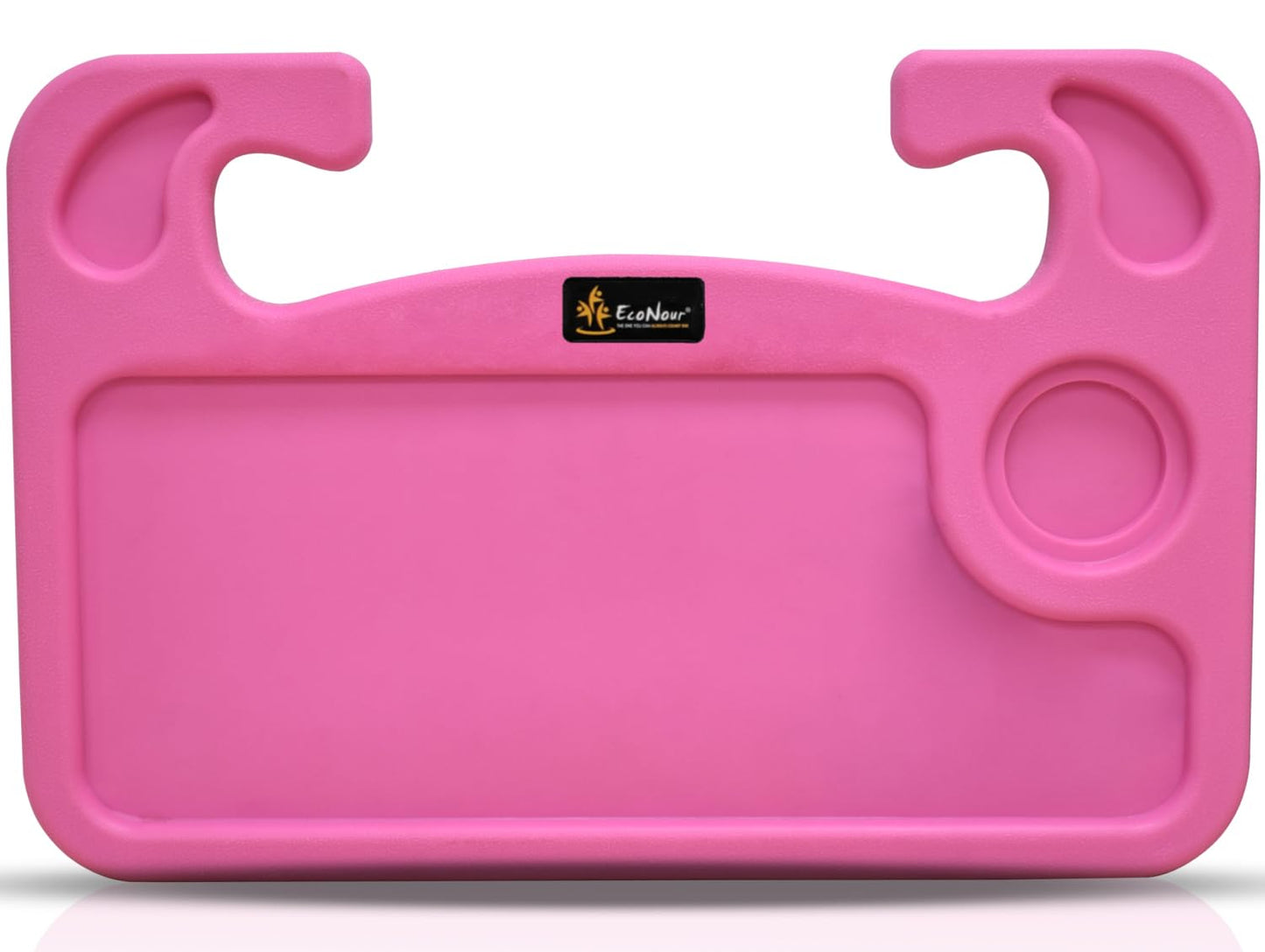 EcoNour 2 in 1 Car Steering Wheel Desk, Tray for Laptop Car Mount with Pen Holder| Food Tray for Eating with Drinks Holder | Multipurpose Travel Car Accessories