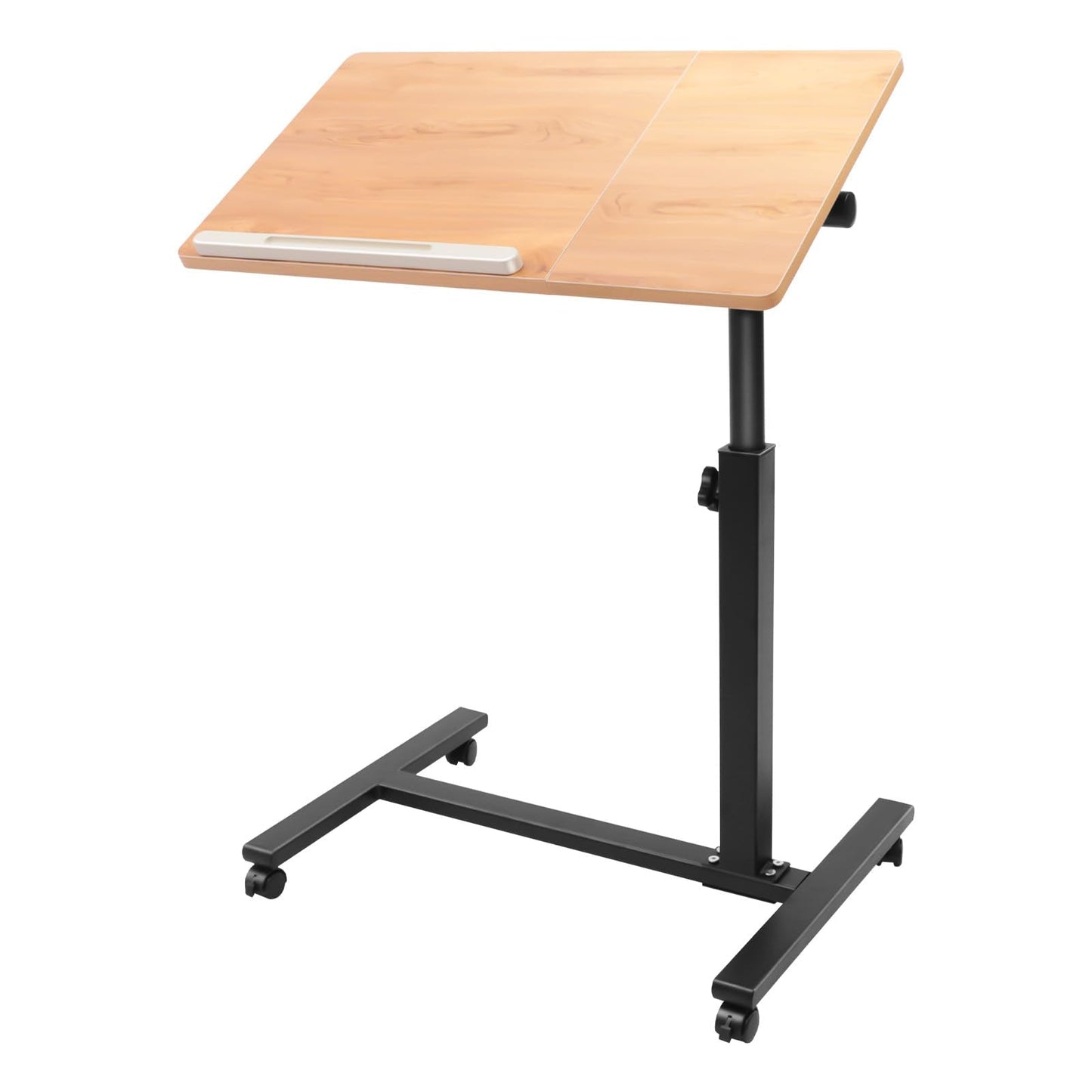 LIWBYYG Adjustable Overbed Bedside Table, Mobile Laptop Computer Standing Desk, Hospital Bed Table with Wheels, Rolling Desk, Mobile Desks, Computer Cart Bedside Rolling Overbed Table
