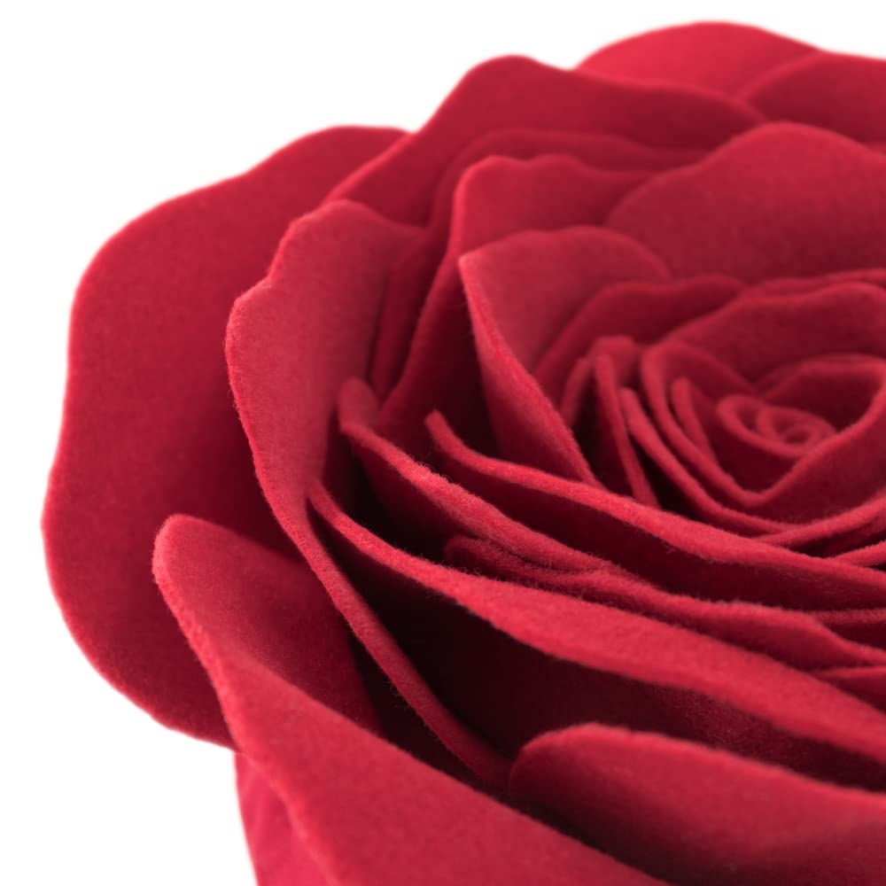 JWH Stereo Flower Throw Pillow Cover Aesthetic Decorative 3D Floral Accent Pillow Case Round Cushion Handmade Pillowcase for Couch Bed Living Room Chair Bedroom 14 Inch Red