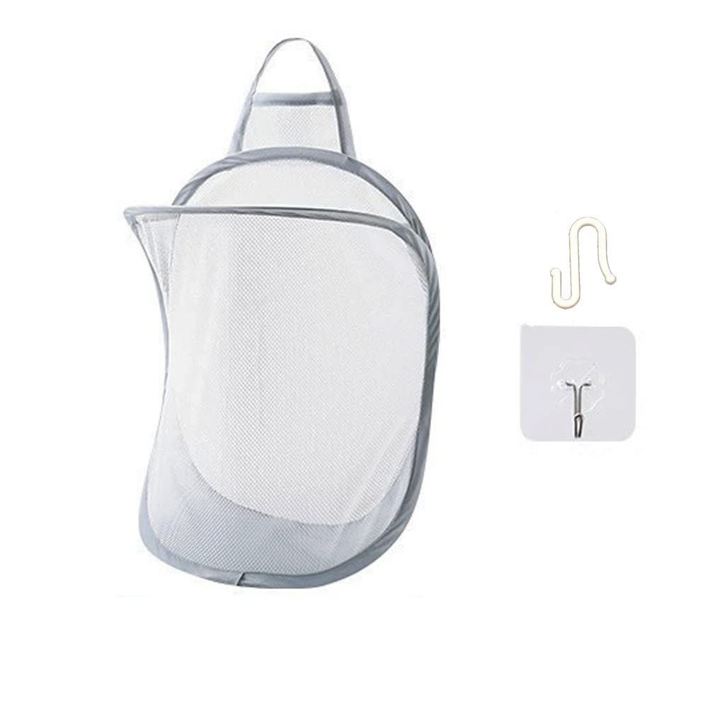Mesh Collapsible Small Wall Laundry Baskets，Hanging Laundry Hamper，for Hotel, University Dormitory Use by HHSSALIN (1, CLASSIC)