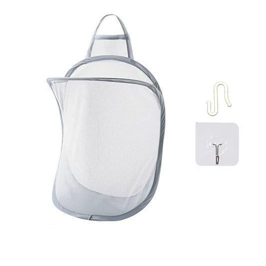 Mesh Collapsible Small Wall Laundry Baskets，Hanging Laundry Hamper，for Hotel, University Dormitory Use by HHSSALIN (1, CLASSIC)