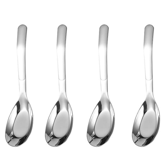 Ouliget Asian Soup Spoons Chinese Soup Spoons Stainless Steel Spoons, Thick Heavy Stainless Steel Soup Spoons Table Spoons Dinner Spoons Flat Square Spoon,Set of 4