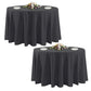 2 Pack Black Round Tablecloths, 120 Inch Stain Resistant and Wrinkle Polyester Fabric Washable Table Clothes Cover for Kitchen Dining, Wedding, Reception Banquet, Birthday Party, Buffet Restaurant