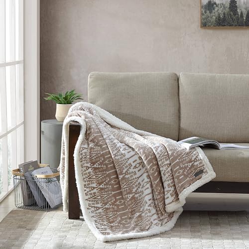 Eddie Bauer - Throw Blanket, Reversible Sherpa Fleece Bedding, Home Decor for All Seasons (San Juan Oyster, Throw)