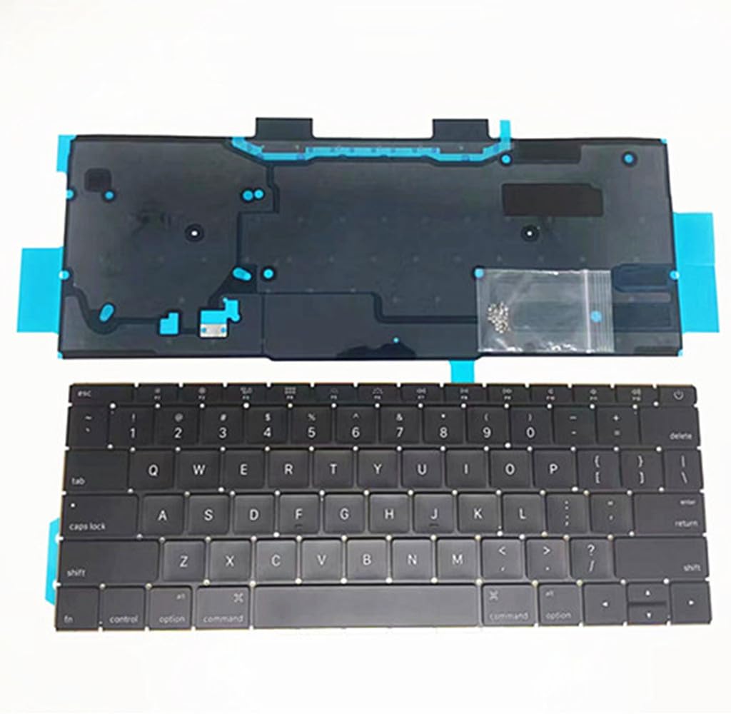 Replacement Keyboard and Keyboard Backlight and Rivet Screw Compatible with MacBook Pro 13 Inch Retina Display Model A1708 2016-2017 Year EMC 2978 EMC 3164