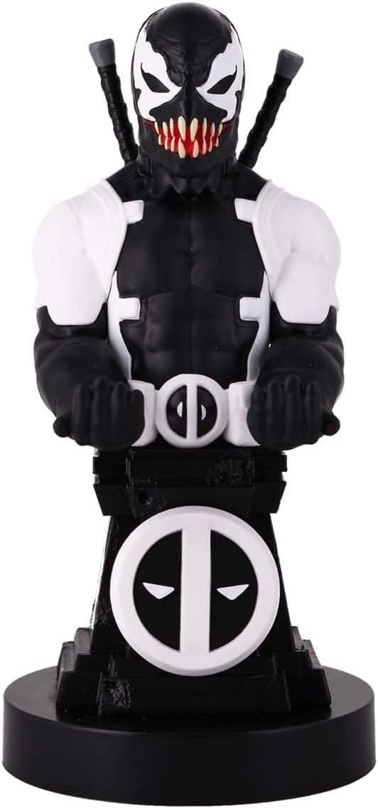 Exquisite Gaming: Deadpool Back in Black: Deadpool Venom - Original Mobile Phone & Gaming Controller Holder, Device Stand, Cable Guys, Licensed Figure