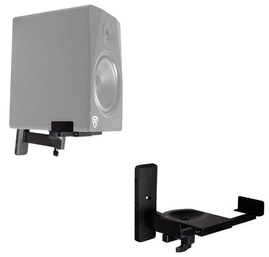 Rockville RHSB8 Adjustable Wall Mount Speaker Brackets (Pair), 180-Degree Swivel, 10-Degree Tilt, 40lb Capacity, Perfect for Home Theater and Studio Monitors