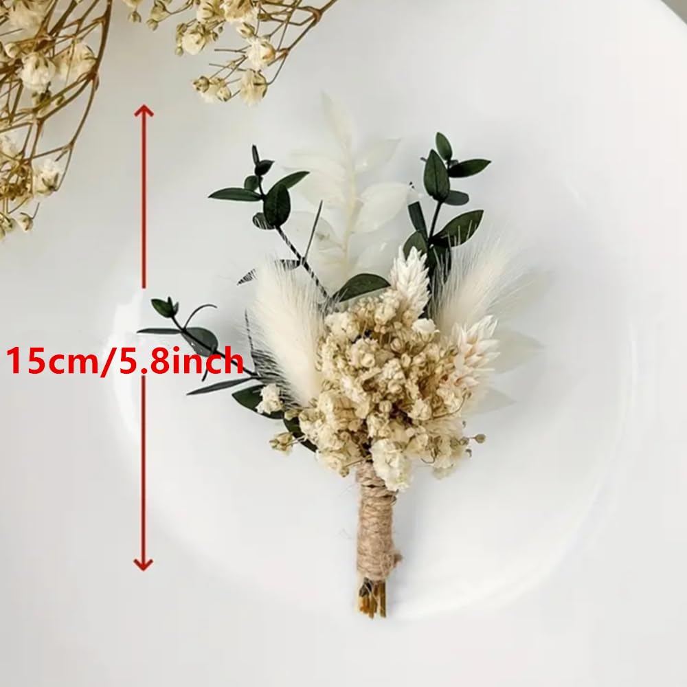 8Pcs Mini Pampas Decorative Dried Flowers Bouquet Preserve Floral for Wedding Home Decoration Christmas Halloween