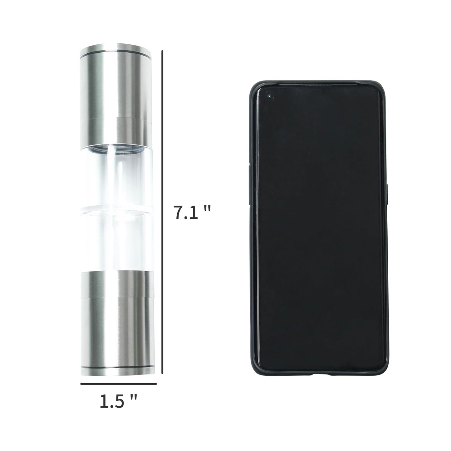 2 in 1 Salt and Pepper Grinder Stainless Steel Pepper Mill Grinder Refillable Adjustable Coarseness Mills for Sea Salt, Small Peppercorn, Black Pepper