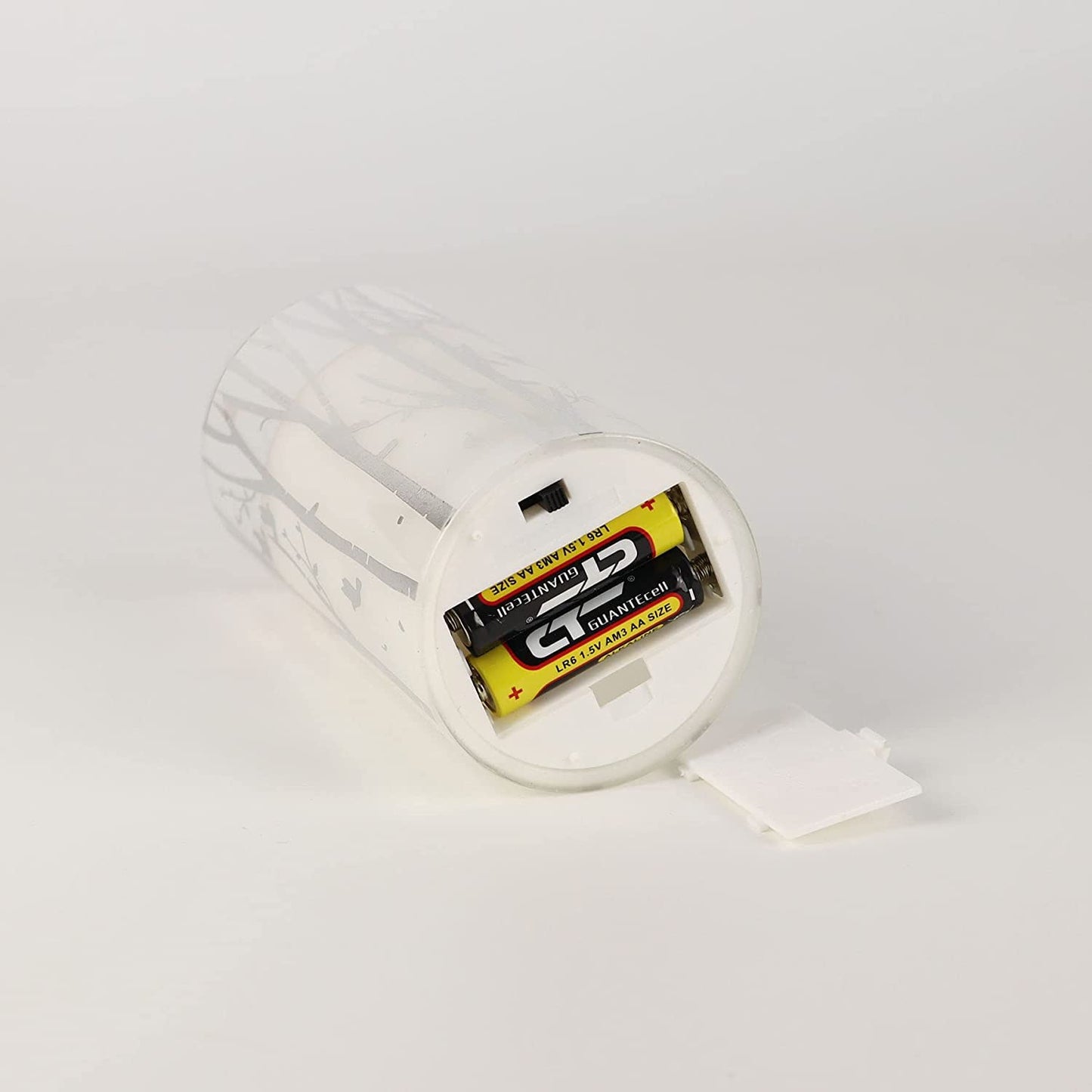 Rhytsing Birch Design Glass Battery Operated LED Candles with Timer, Flameless Pillar Candles Spring & Summer Decor- Include 6 Batteries