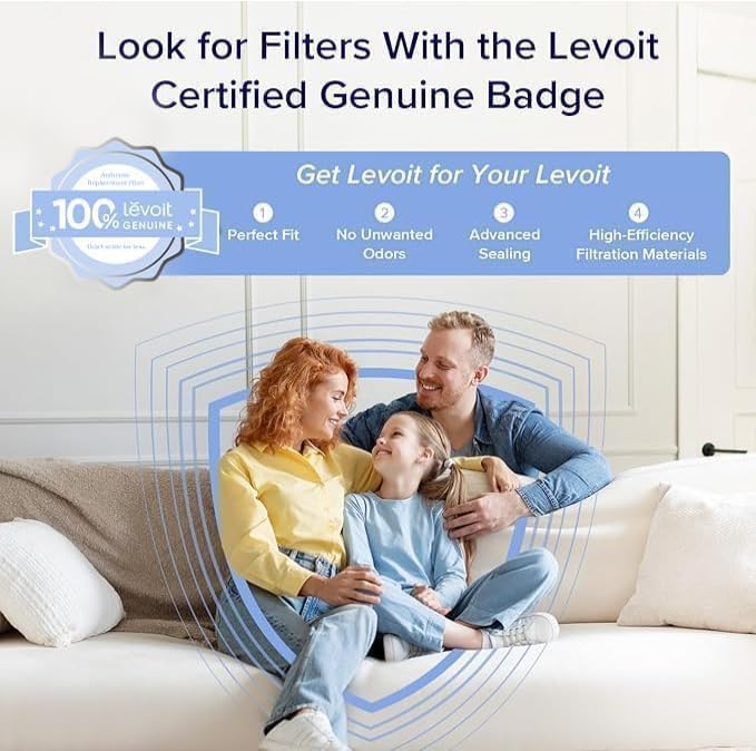 LEVOIT Vista 200 Air Purifier Replacement Filter, Genuine Air Filters, High-Efficiency Activated Carbon for Removal of Smoke, Odor, Allergens, Pollen, Vista 200-RF, 1 Pack, Black