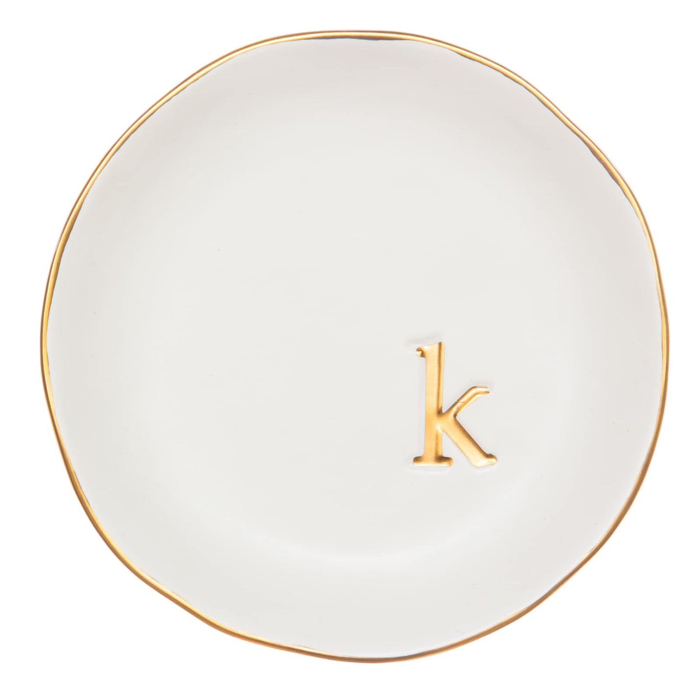 COLLECTIVE HOME - Ceramic Jewelry Tray, Decorative Trinket Dish for Rings Earrings Necklaces Bracelet Watch Keys, Birthday Mother's Day Christmas Gift for Women, 4.75", White Surface (M)