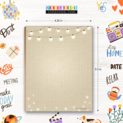 Stonehouse Collection Rustic Notepads - USA Made To Do List Notepad, Multi-Purpose Cute Stationery, Home Office Supplies, Pretty Notebook, 4 Assorted Design Notepads 4.25 x 5.5 inches each, Rustic