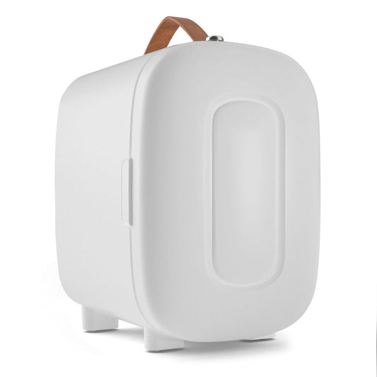 FANSEXPERT Mini Fridge for Bedroom, 4 Liter/6 Cans Skincare Small Refrigerator, AC/DC Portable Mini Cooler & Warmer, Small Fridge for Camping, Dorm, Office, Car (White)