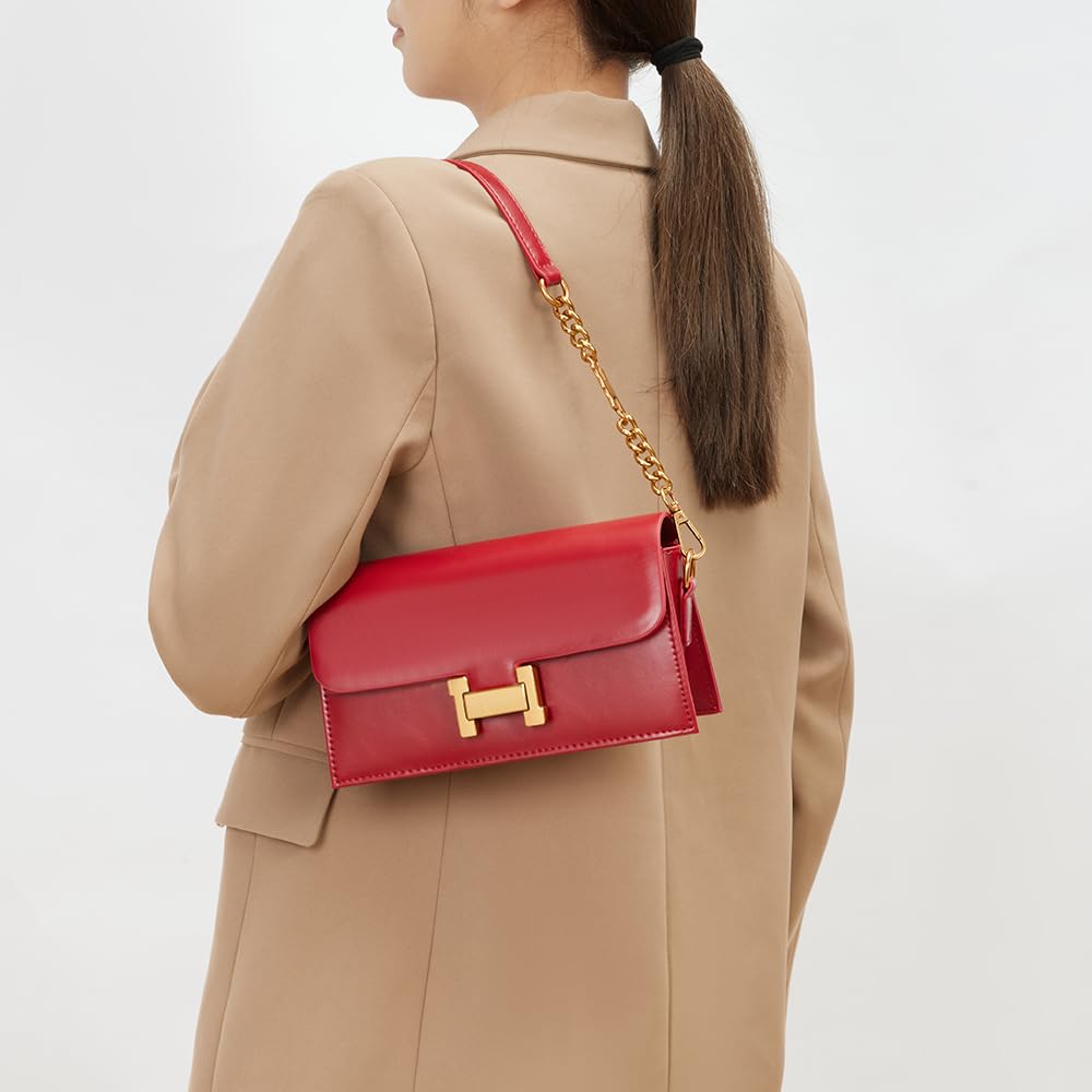 Small Cute Women Shoulder Bag, Mini Lady Leather Crossbody Bag, Classic Luxury Designer Handbags Women (Brown)