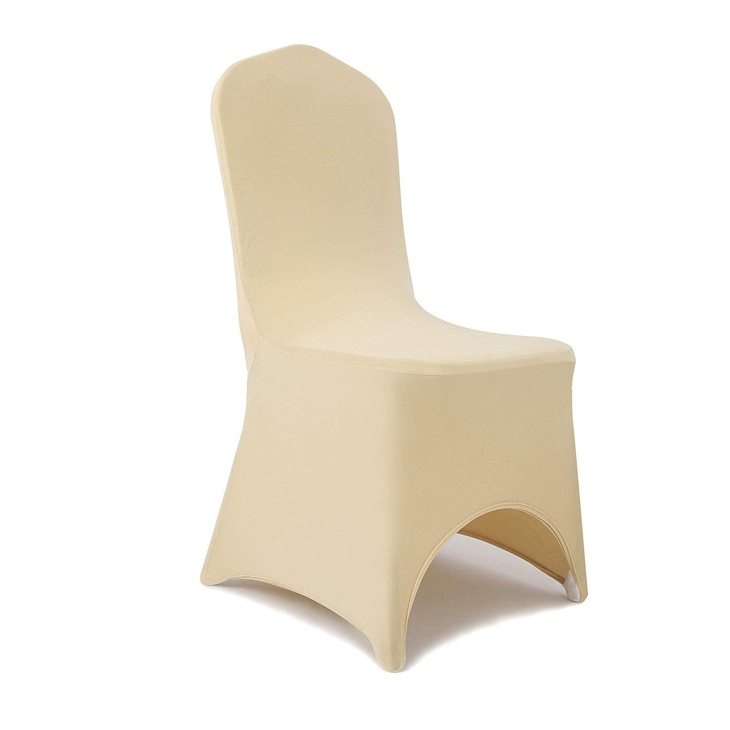 Peomeise Stretch Spandex Chair Cover for Wedding Party Dining Banquet Event with Open Back (Champagne,6pcs)