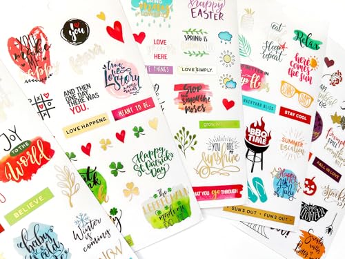 Paper House Productions Seasons Collection 30-Sheet 1200-Piece Celebrate Your Day Planner Sticker Folio for Planners, Journaling and Crafting