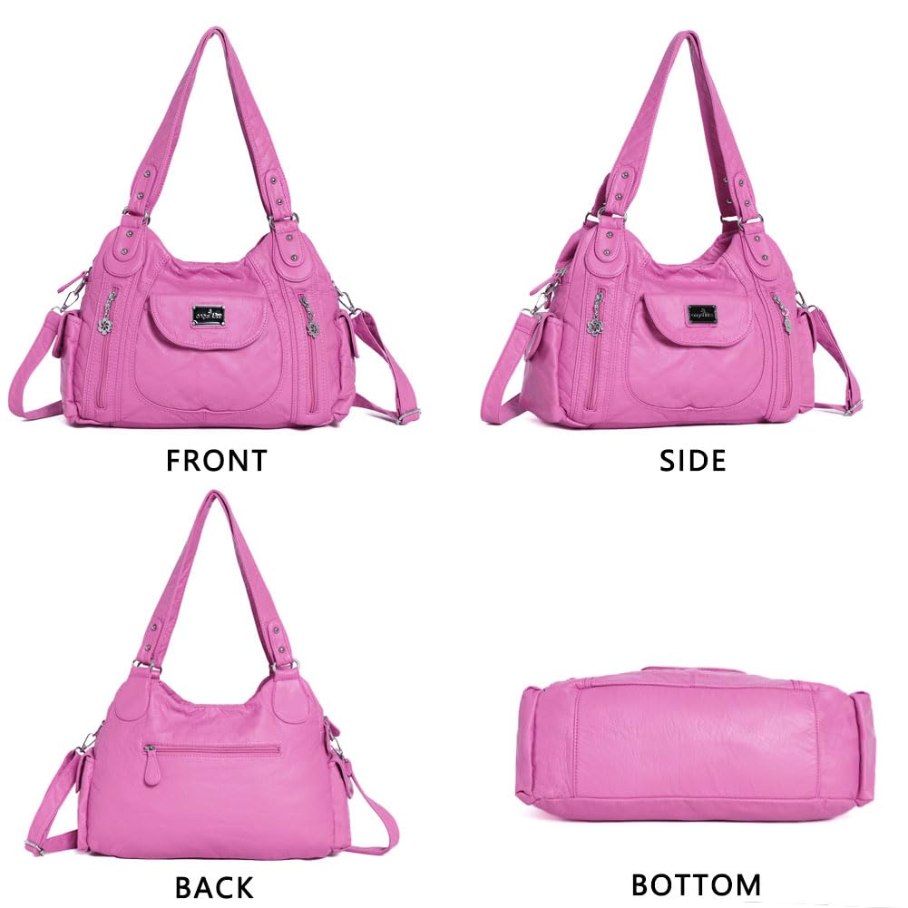 Angel Kiss Purses for Women, Large Shoulder Bag Hobo Tote Purse Mutipocket Faux Leather Satchel Hobo Purse