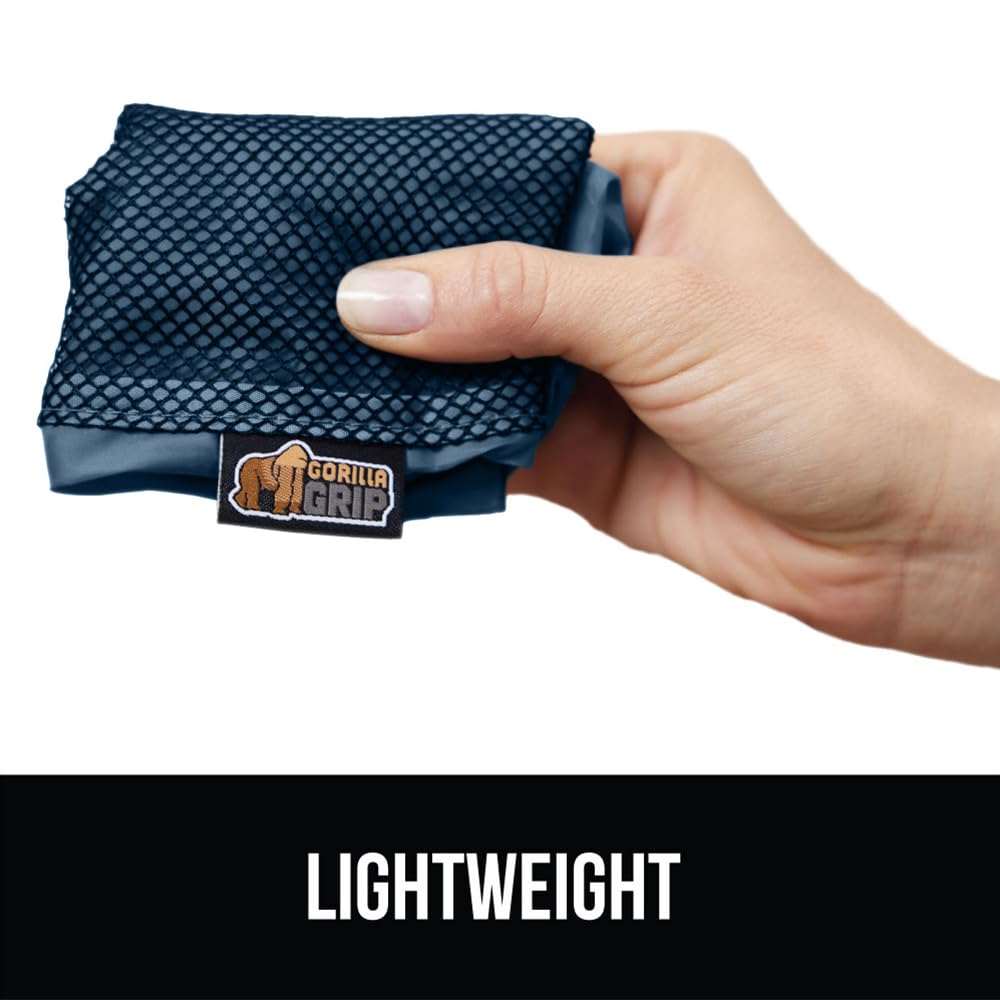 GORILLA GRIP 6 Set Packing Cubes, Travel Essentials for Suitcase, Mesh Organizer Bags for Clothes Toiletries Shoes and Laundry, Luggage and Carry On Airplane Accessories, Traveling Must Haves Navy