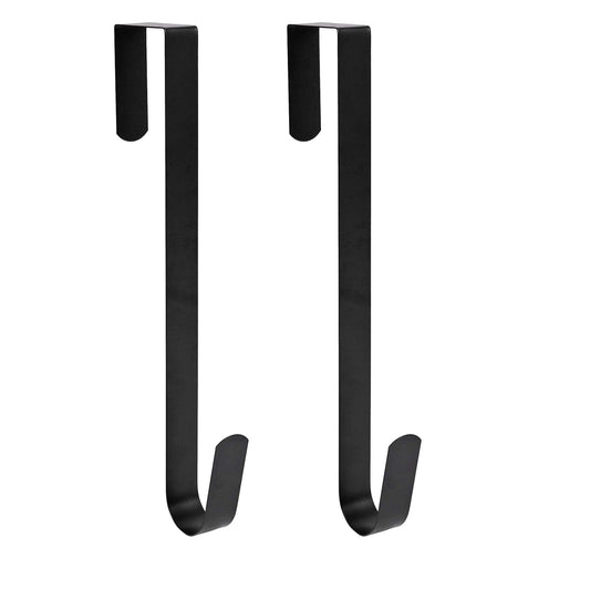 Sattiyrch 15" Wreath Hanger for Front Door,Sturdy Steel Wreath Door Hanger,Over The Door Hanger Hook (Black,1)