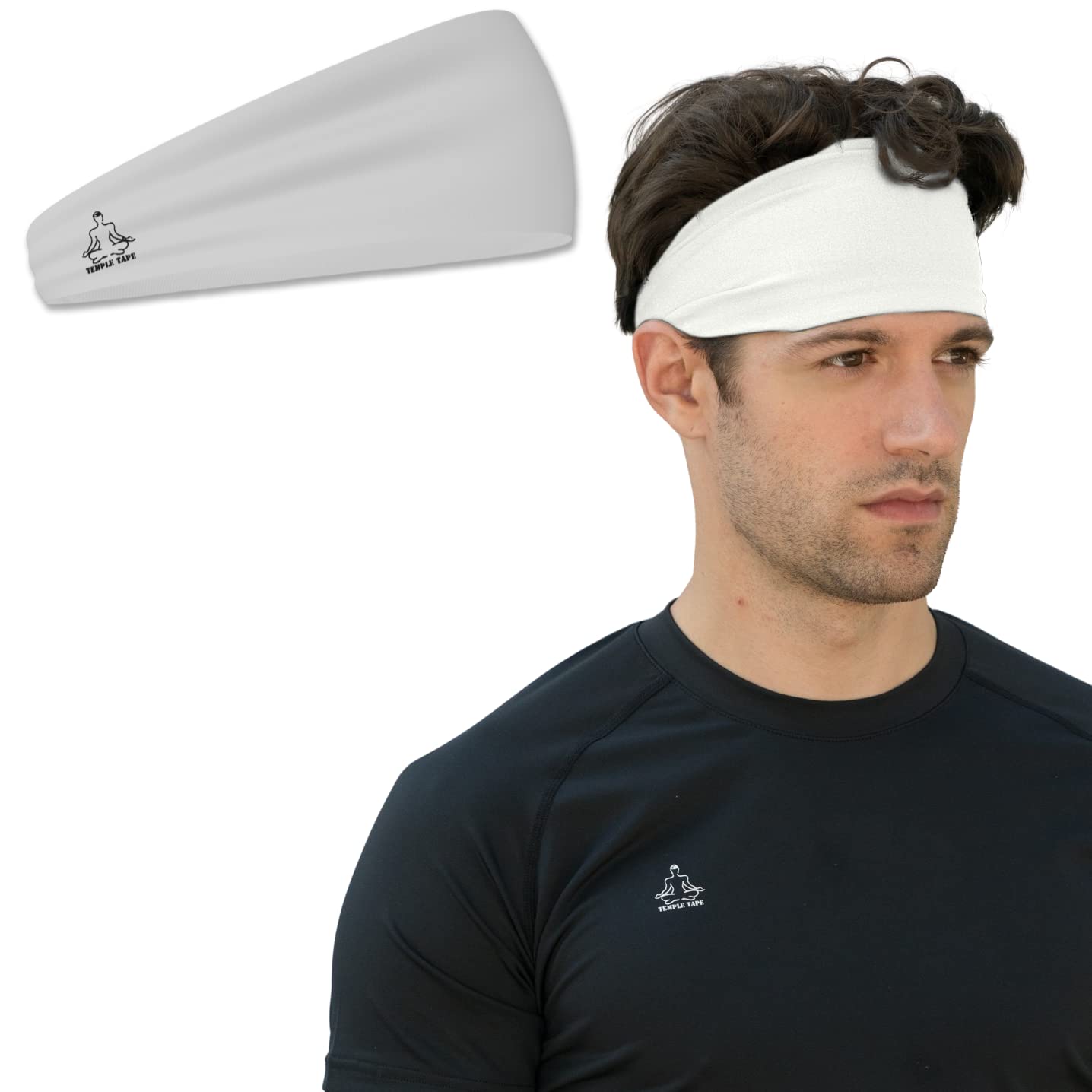 Headbands for Men and Women - Mens Sweatband & Sports Headband Moisture Wicking Workout Sweatbands for Running, Cross Training, Yoga and Bike Helmet Friendly