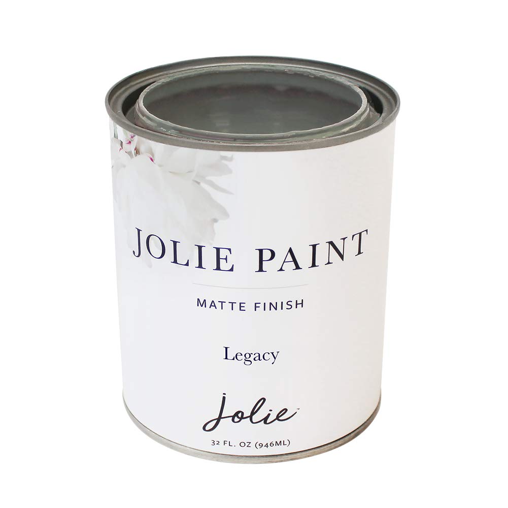 Jolie Paint – Chalk Finish for Furniture, Cabinets, and Décor, Green Wise Certified, No Priming or Sanding, Legacy [Dark Gray Green], 32 Ounces