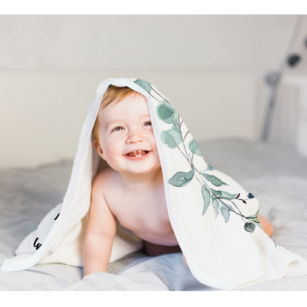 fundich Baby Milestone Blanket for Boys & Girls | Soft Monthly Picture Blanket for Newborn | Eucalyptus Nursery Decor | Photo Prop Blankets Gender Neutral 45"x40"