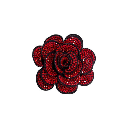 Rhinestone Rose Flower Brooch Lapel Pins for Women Her Fashion Crystal Camellia Flower Brooches Pin for Dress Accessories Jewelry Boutonniere Corsage Wedding Party Birthday Gift 70mm