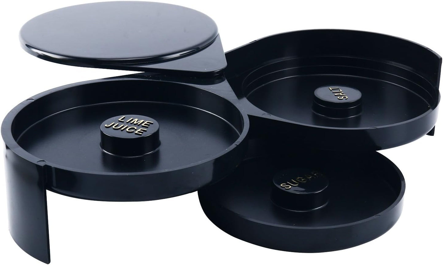 Yaekoo Bartender Tool Cocktail Margarita Glass Rimmer 3 Tier Sugar Salt Rim Lime