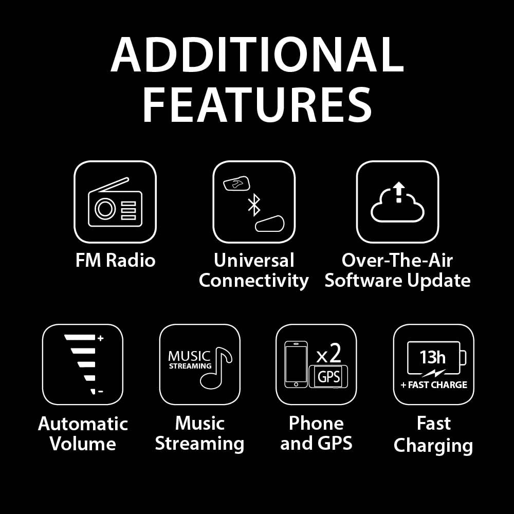 Cardo Systems FREECOM 2X Motorcycle 2-Way Bluetooth Communication System Headset - Black, Single Pack