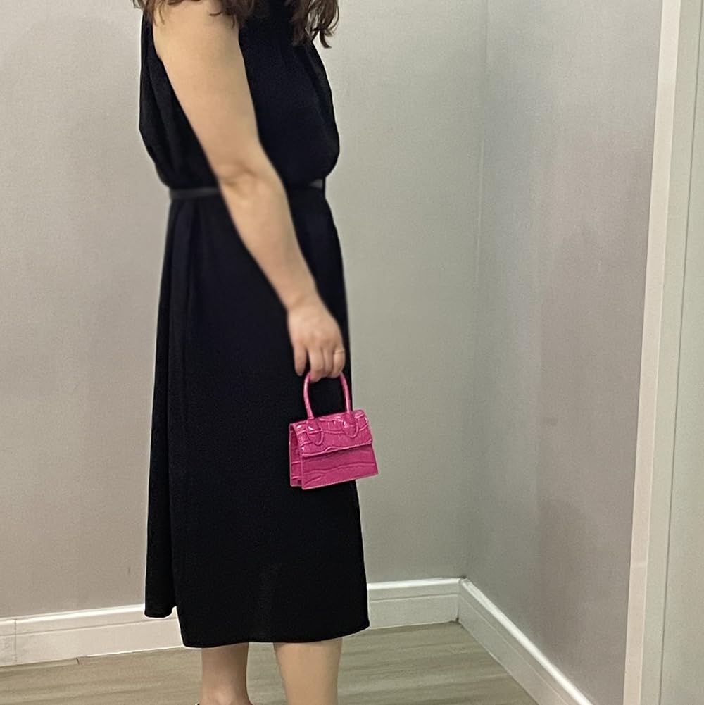 Cute Purse Mini Crossbody Bags for Women Top Handle Clutch Handbag (Pink)