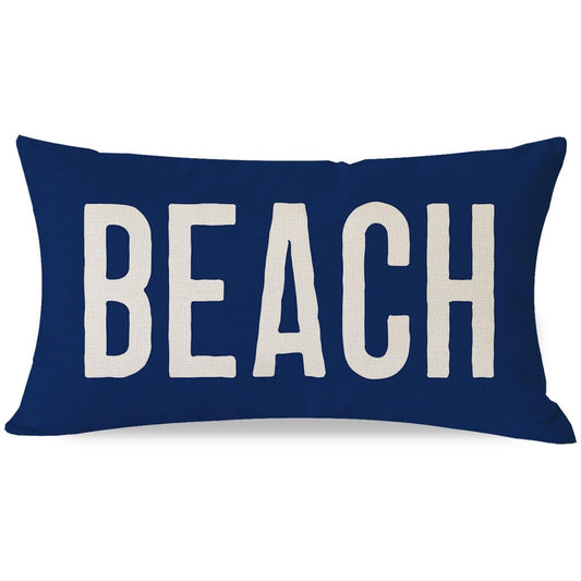 PANDICORN Summer Beach Throw Pillow Covers 12x20 Inch Quotes Words Nautical Coastal Theme Outdoor Decorations Lumbar Decorative Cushion Case for Beach House Home Living Room Couch Decor