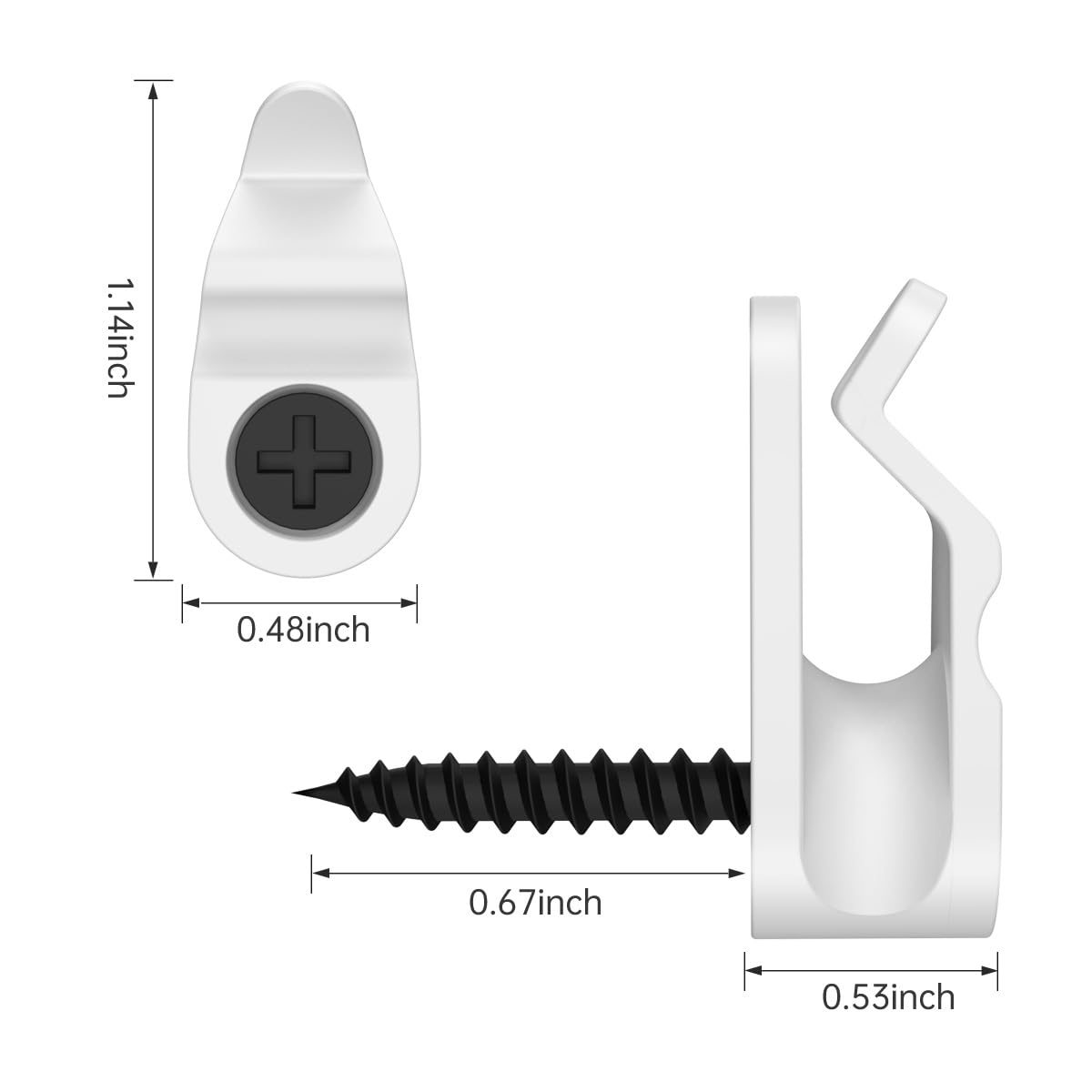 GEZIDEA String Light Hanger Hooks, Screw in Hooks for Hanging Christmas Lights, White, 50 Pack (Big)