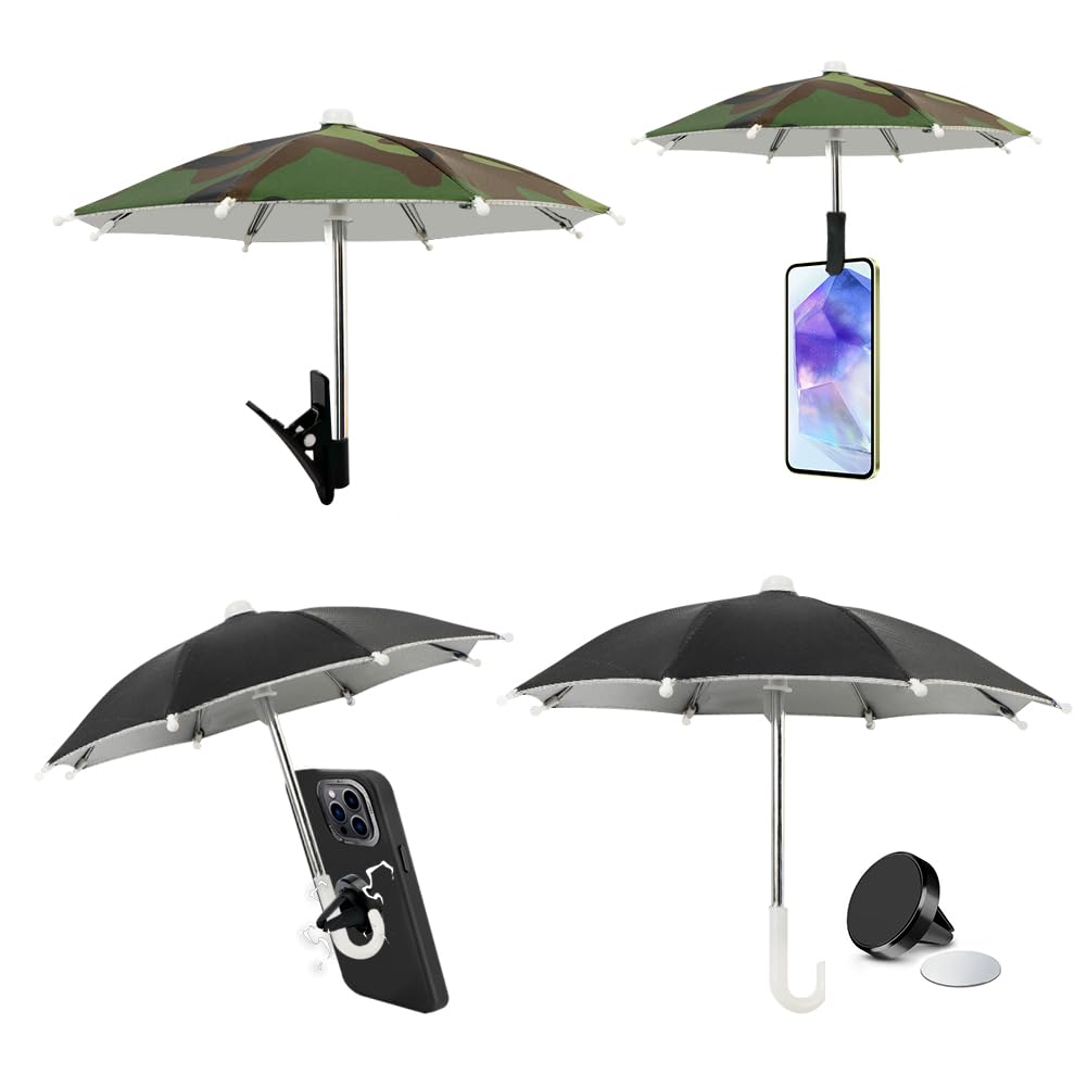 TuHuParty Phone Umbrella Sun Shade Shield, Universal Phone Sun Blocker Cover Visor for Beach Pool Outdoor Video Photo Watching Shooting, Anti-Glare