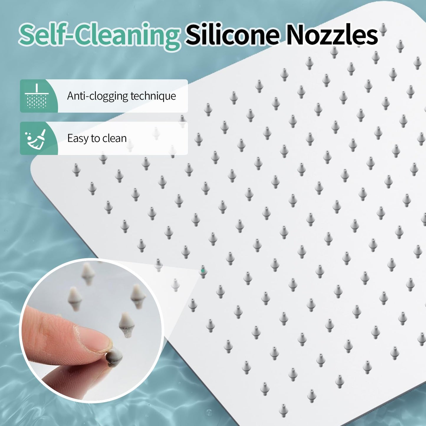 SR SUN RISE Luxury 12 Inch Large Square Stainless Steel Shower Head High Pressure Rainfall Showerhead Ultra Thin Water Saving Polished Chrome