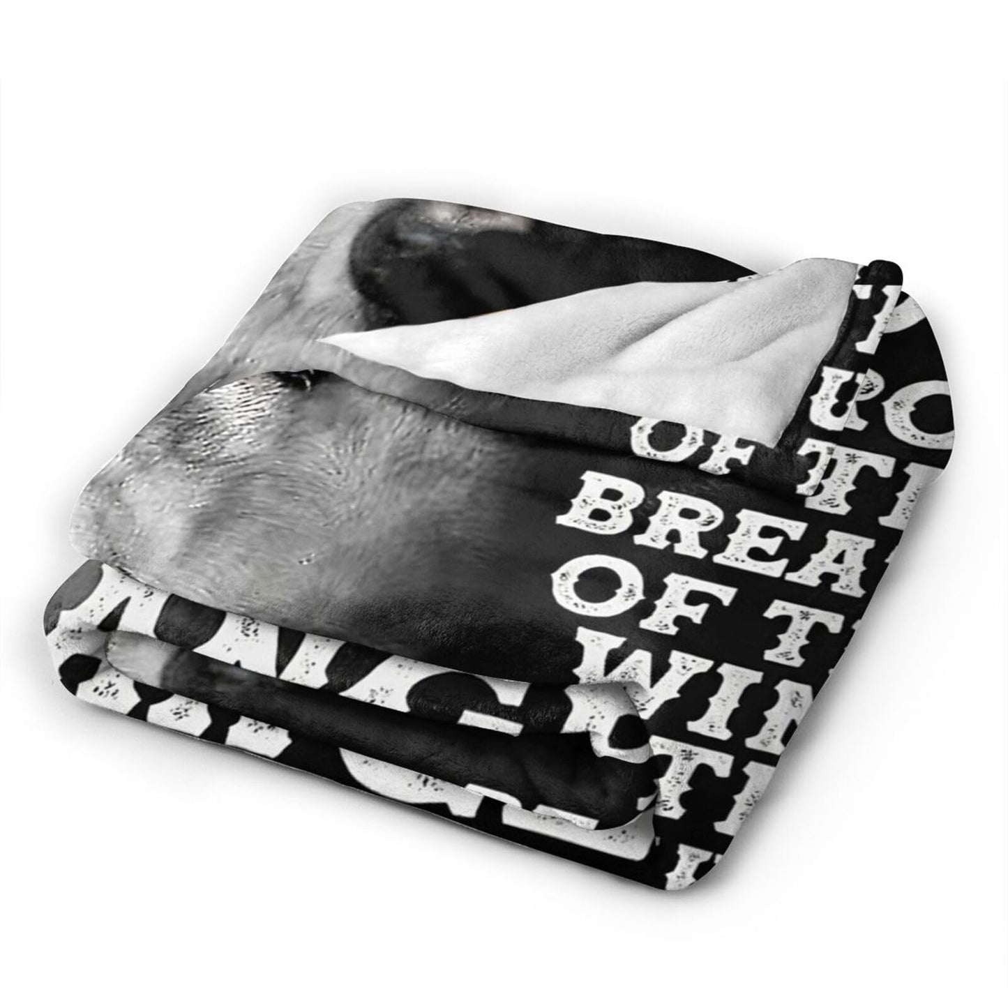 Wolf Blanket for Girls Boys Motivational Quotes Throw Blankets Wildlife Wolf Fleece Cozy Throws Warm Soft Fuzzy Stuffed Animal Plush Black White Decor for Sofa Bed Gifts for Men Women Adults 50"x40"