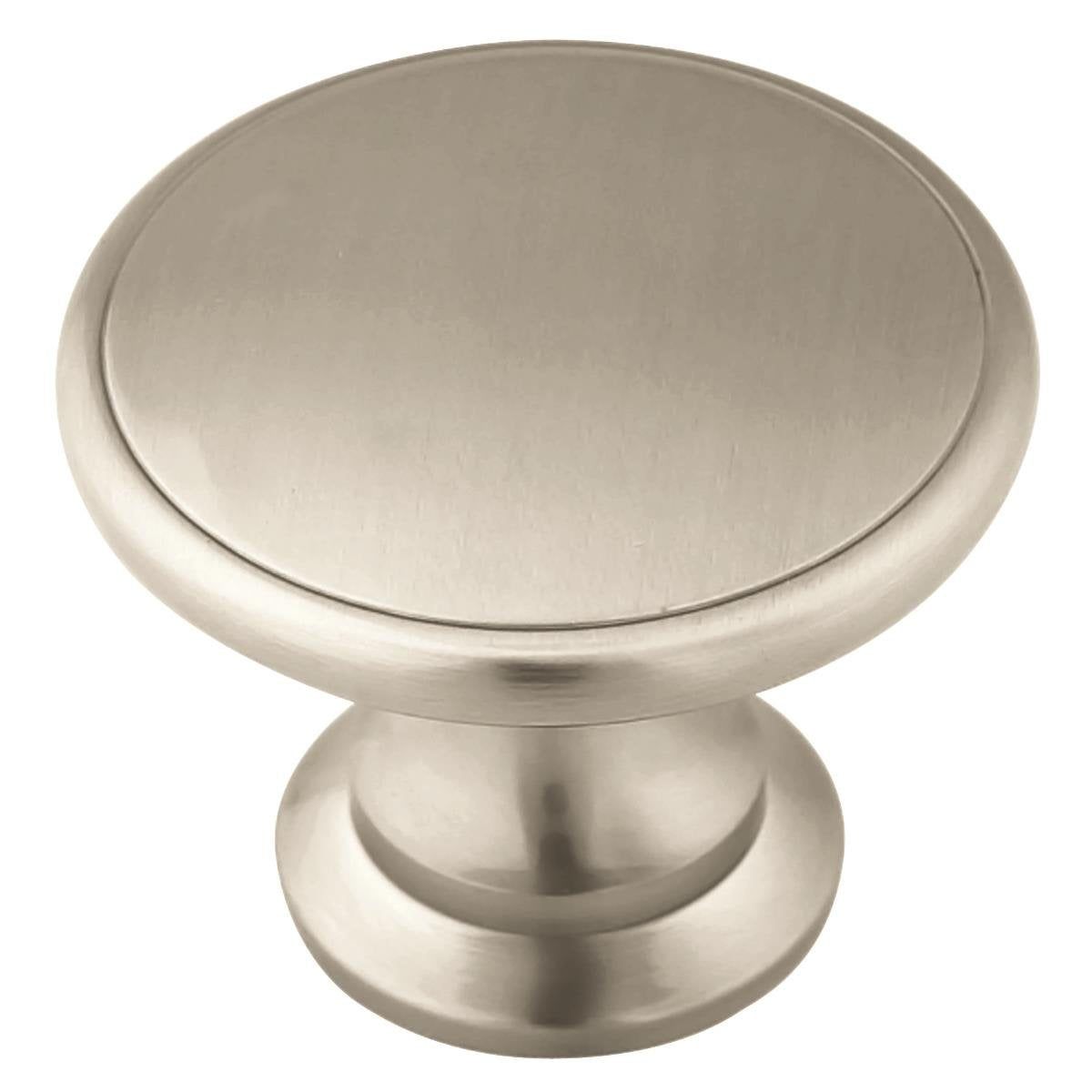 Amerock | Cabinet Knob | Satin Nickel | 1-3/4 inch (44 mm) Diameter | Hint Of Heritage | 1 Pack | Drawer Knob | Cabinet Hardware, 1.26"L x 0.31"W