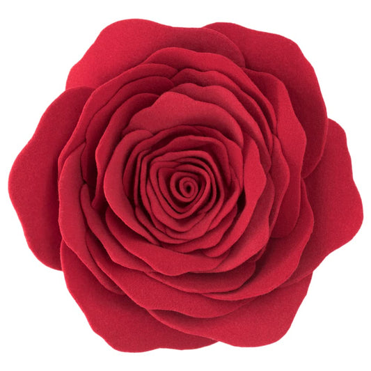 JWH Stereo Flower Throw Pillow Cover Aesthetic Decorative 3D Floral Accent Pillow Case Round Cushion Handmade Pillowcase for Couch Bed Living Room Chair Bedroom 14 Inch Red