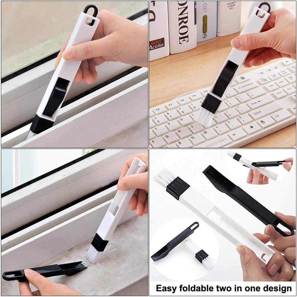 Window Track Cleaning Brush Kit - 5 Pack Multifunctional Handheld Crevice Brush for Blinds, Sliding Doors, Tile Grout, Bottles & Shutters