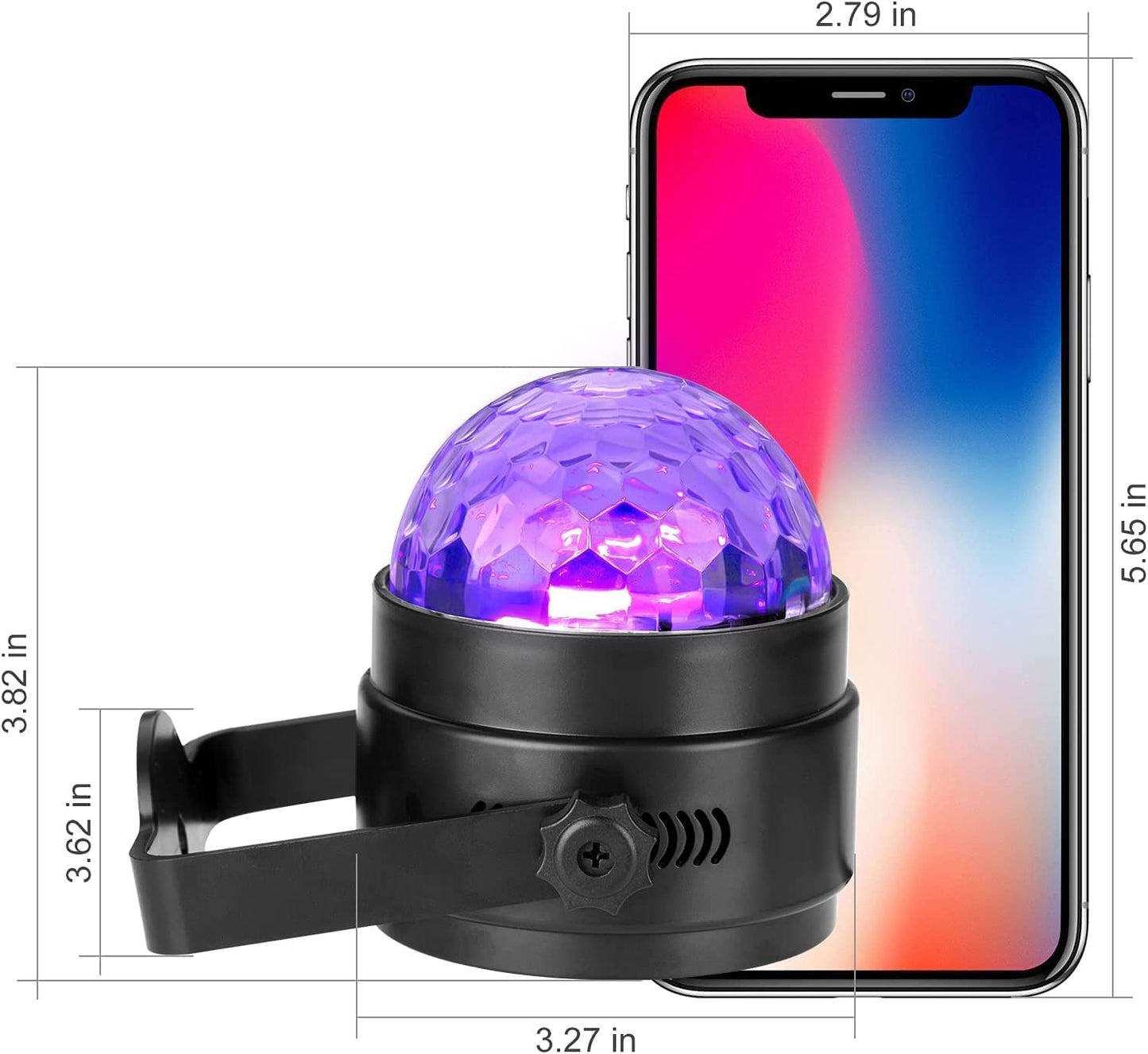 Litake UV Black Lights for Glow Party, 6W LED Disco Ball Strobe Lights for Dark Party Supplies, Sound Activated with Remote Control, Dj Light for Halloween Xmas Birthday Party Home Decorations, 1 Pack