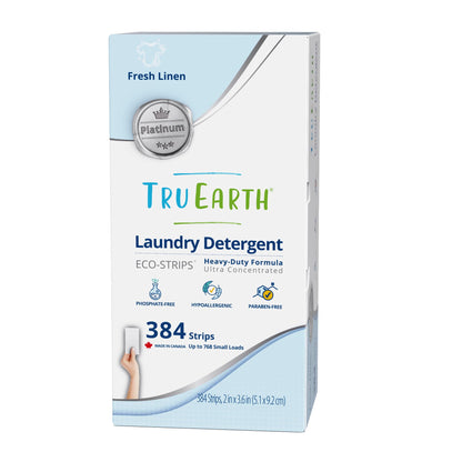 Tru Earth Platinum - Heavy Duty Laundry Detergent Sheets - Up to 64 Loads (32 Count), Fragrance Free - Ultra-Concentrated Strips Formula - Eco-Friendly, Hypoallergenic Laundry Sheets
